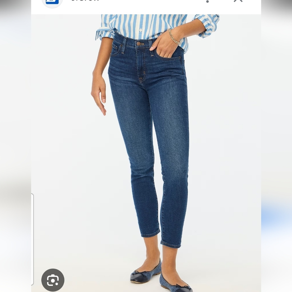 J. Crew Jeans Womens Size 29 Blue The 9" Mid Rise Skinny Dark Wash Stretch Denim